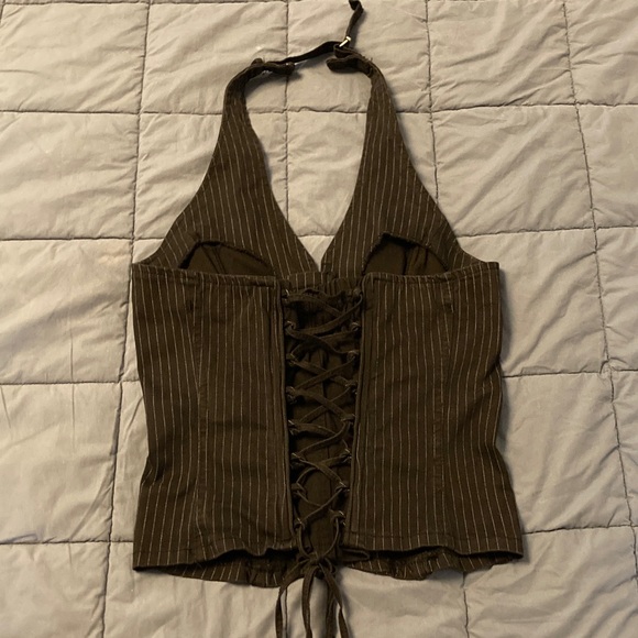 Vintage Tripp NYC Pinstripe Halter Corset - Picture 3 of 3